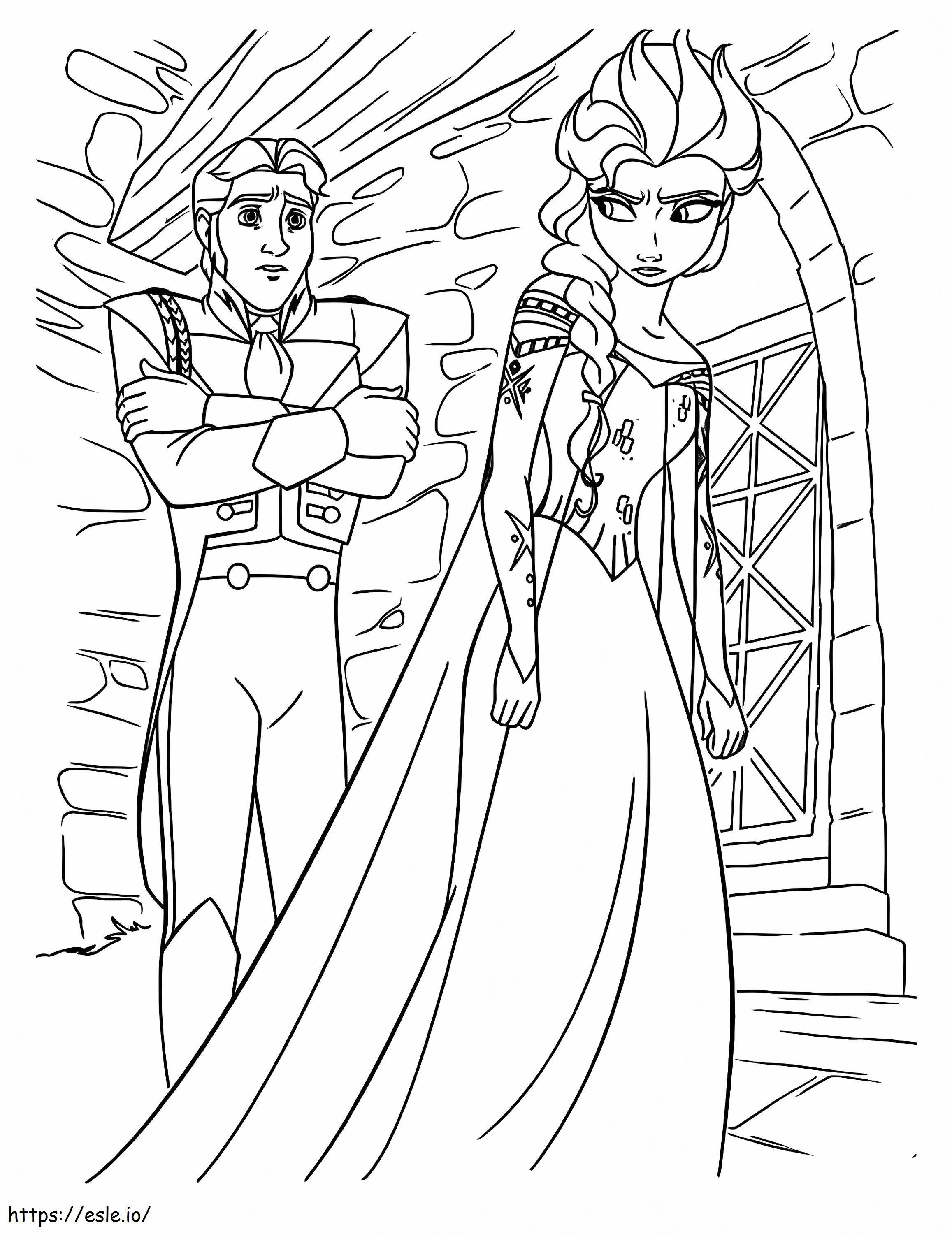 Kraliçe Elsa ve Hans boyama
