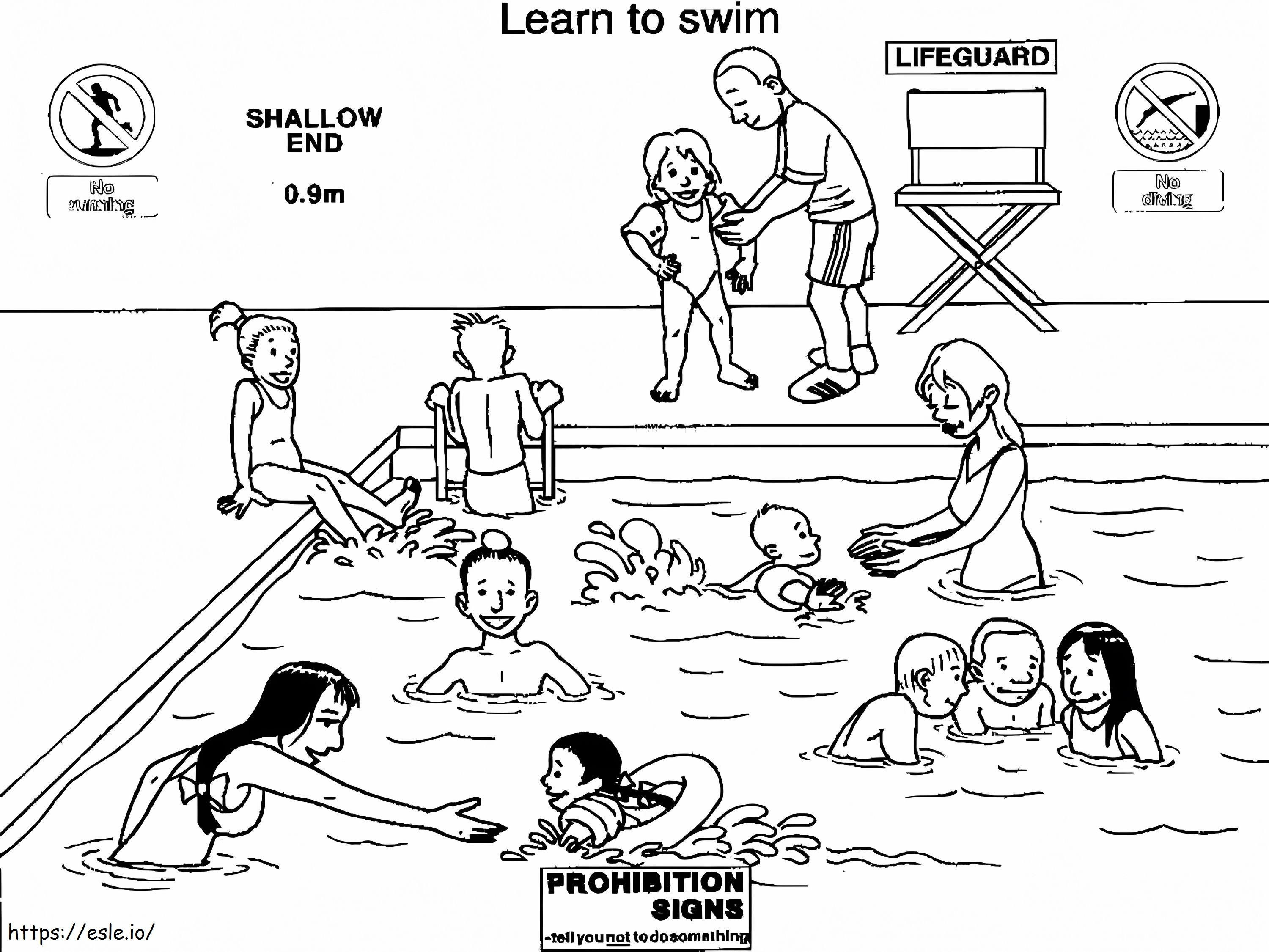 Belajar berenang Gambar Mewarnai