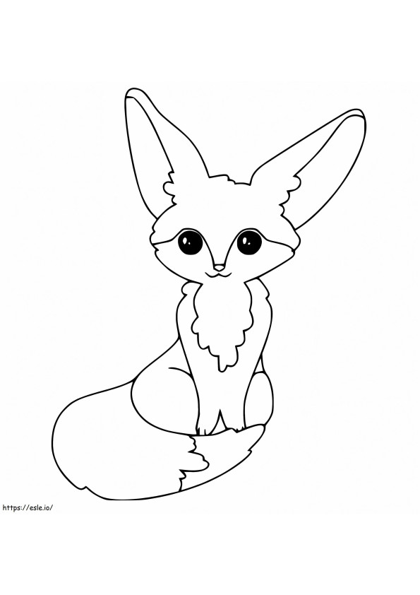Little Fennec Fox coloring page