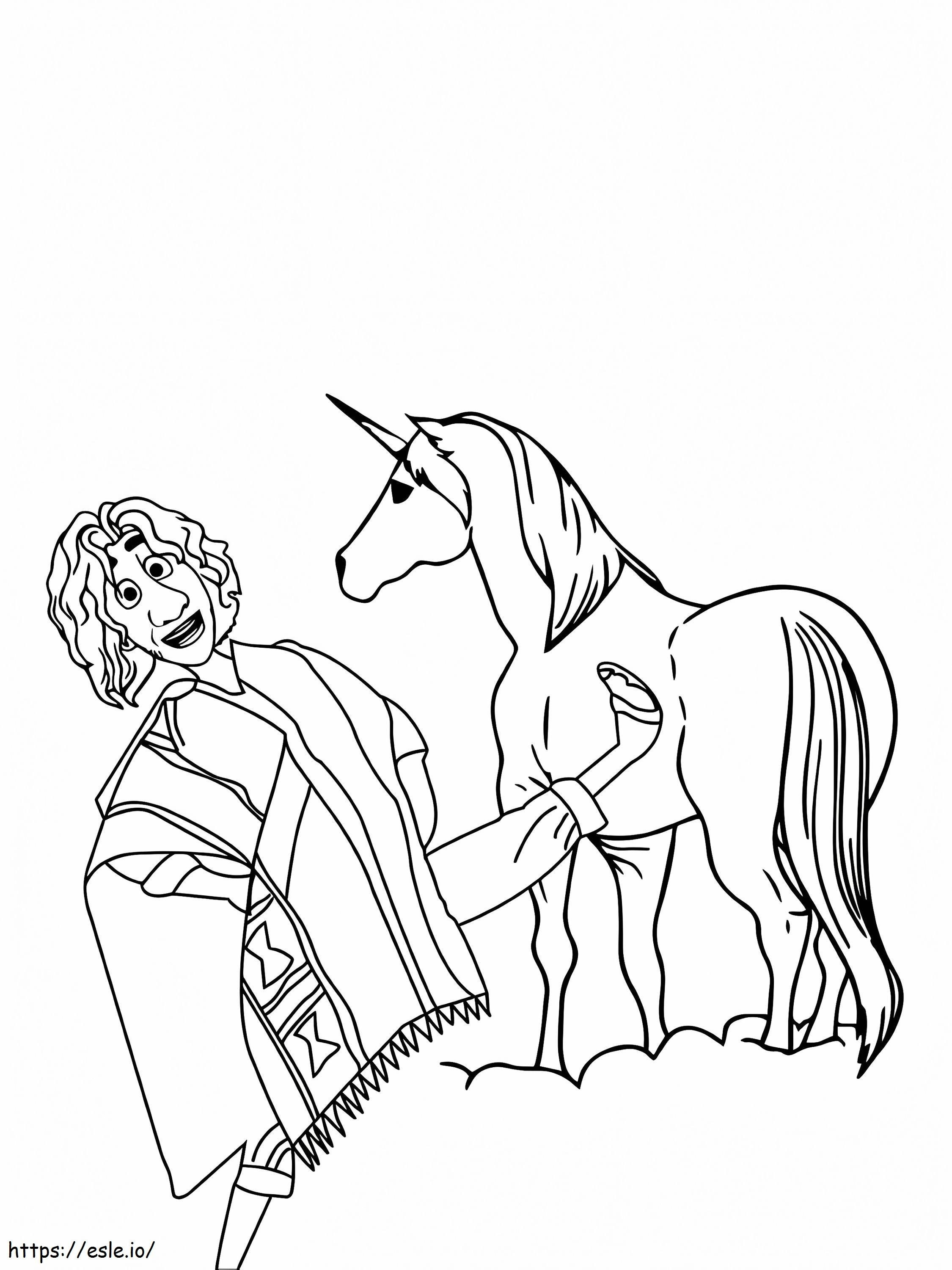 Bruno From Encanto And Horse coloring page