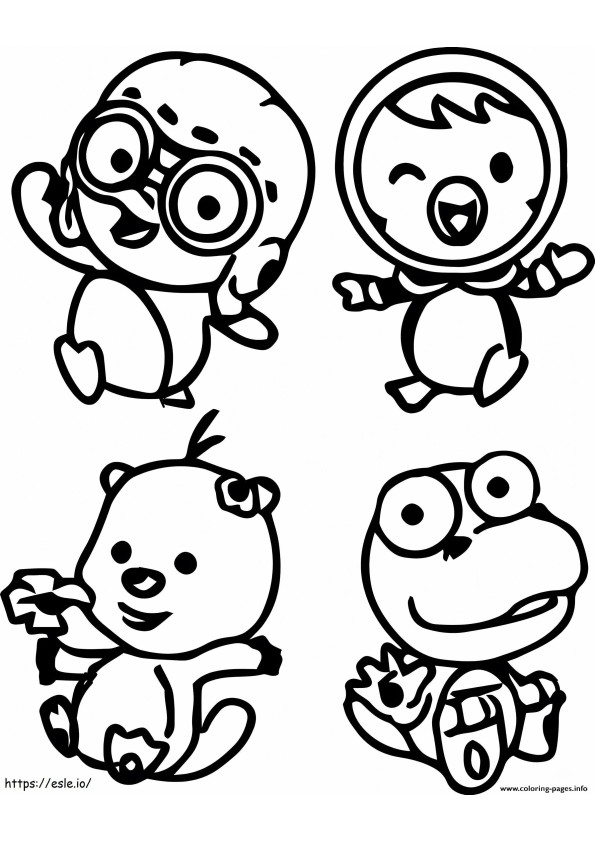 Draw Pororo And His Friends coloring page