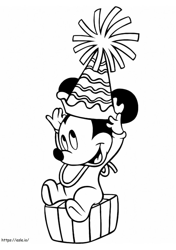 Coloriage Joyeux bébé Mickey à imprimer dessin
