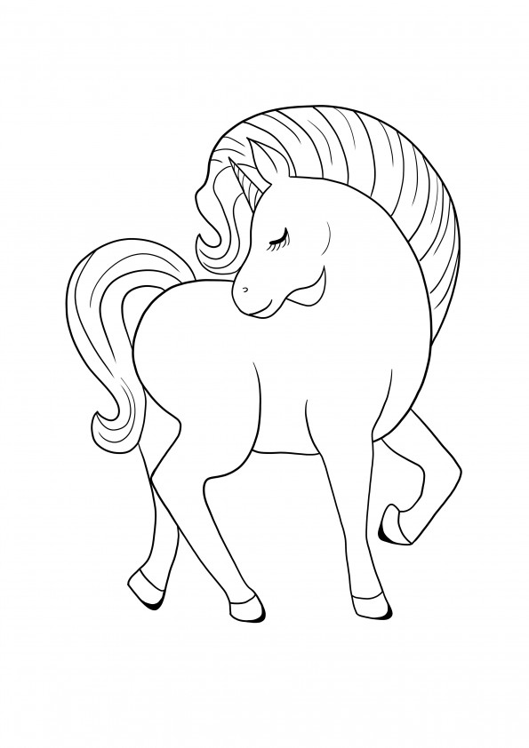 Gambar cetak gratis unicorn pelangi