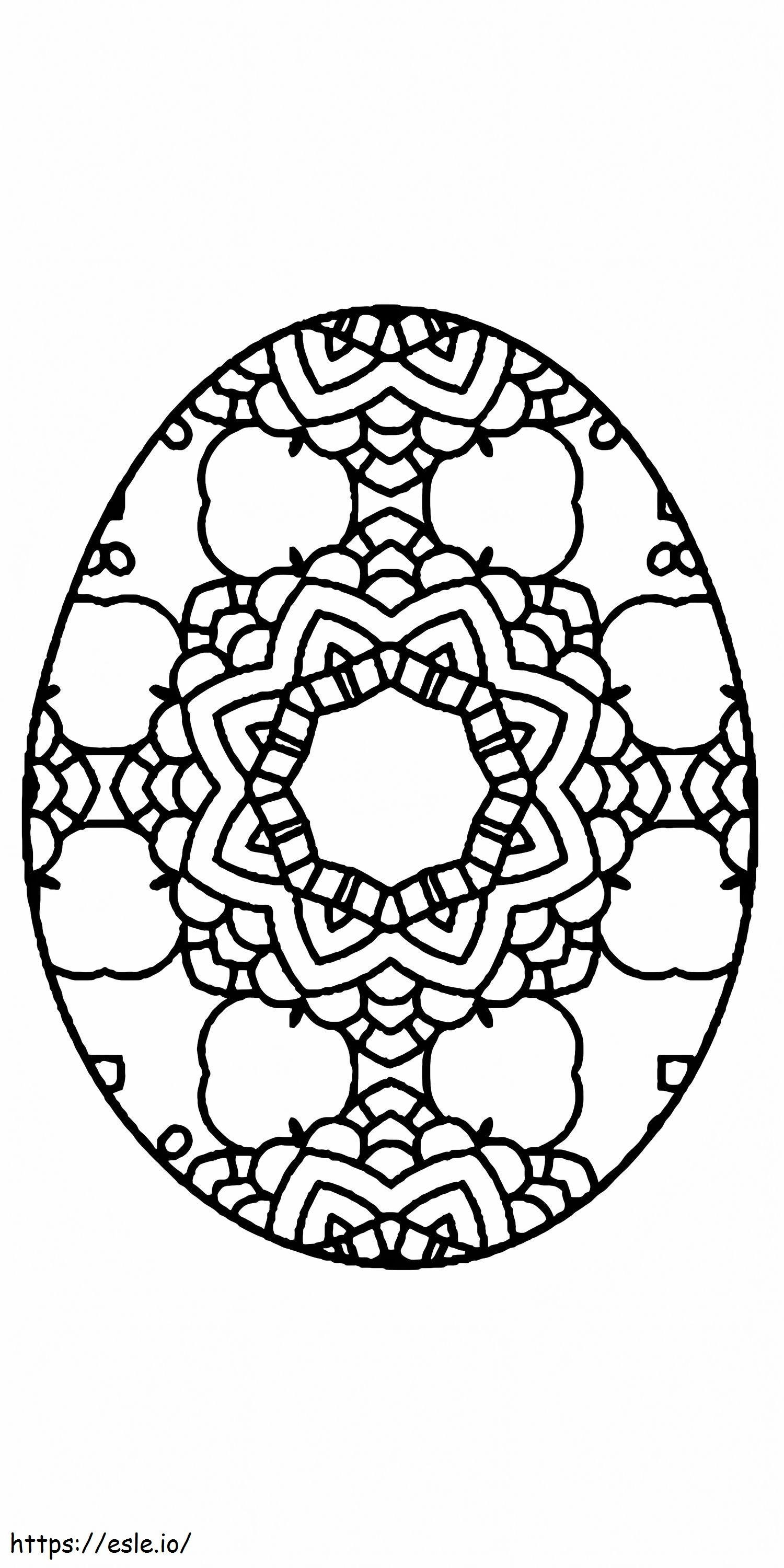 印刷可能なイースターエッグの花のパターン 6 ぬりえ - 塗り絵