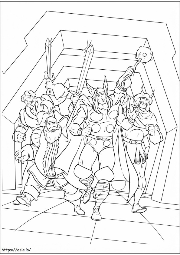 Thor And Friends coloring page