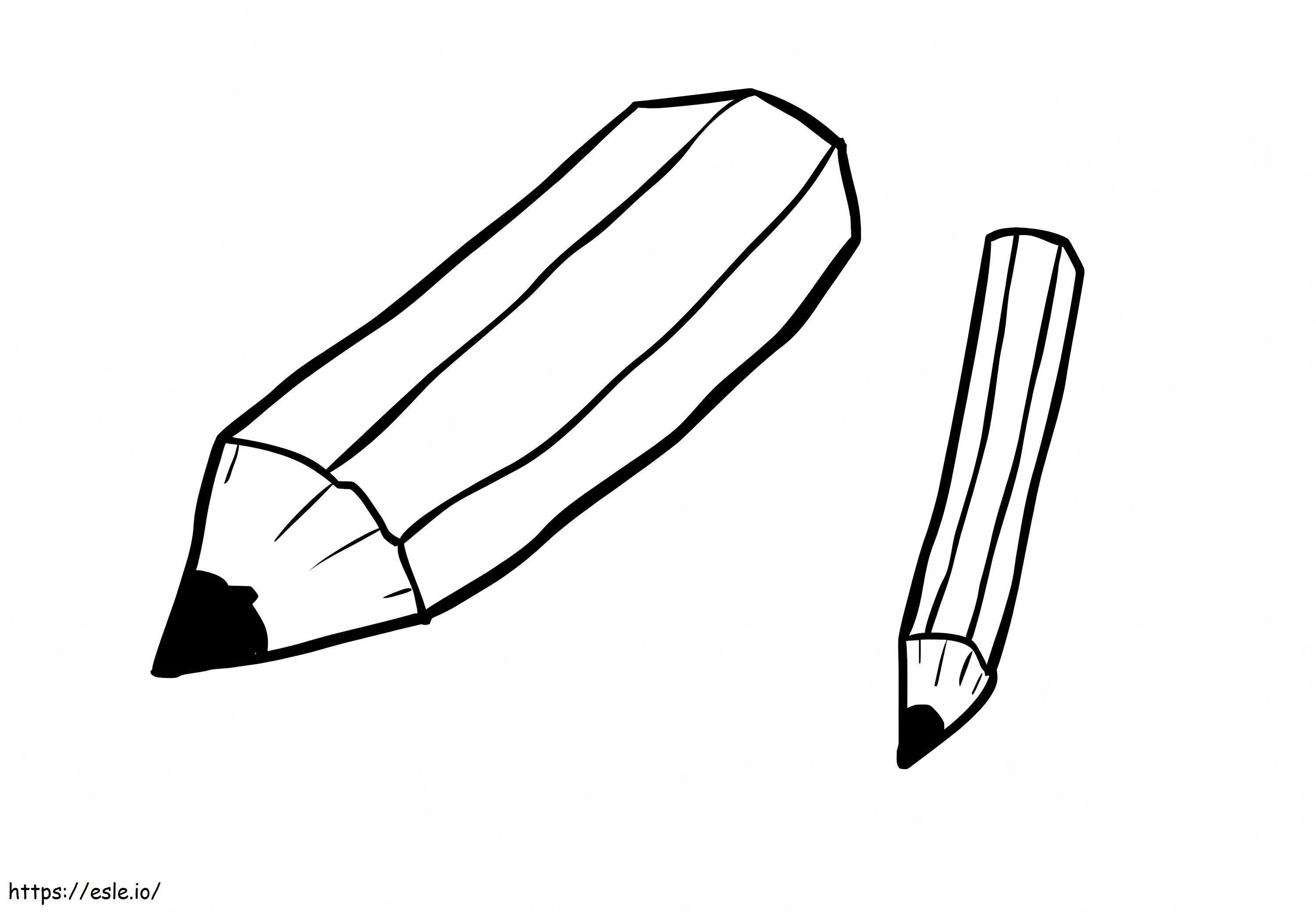 Coloriage Grand et petit crayon à imprimer dessin