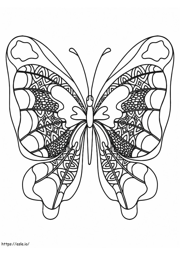 Mariposa elegante para colorear