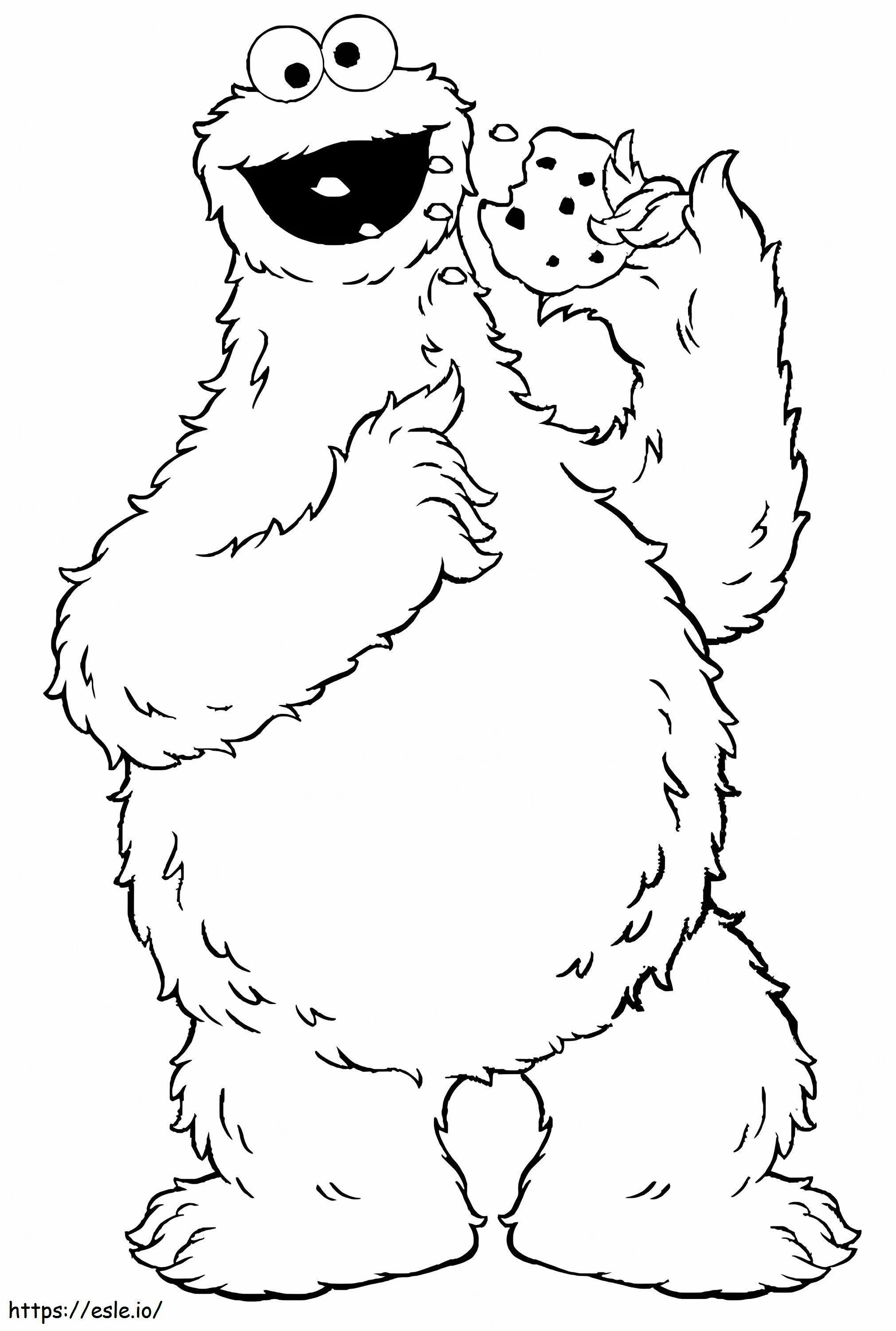 Elmo Eating Cookie coloring page