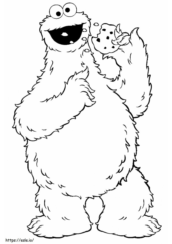 Elmo Eating Cookie coloring page