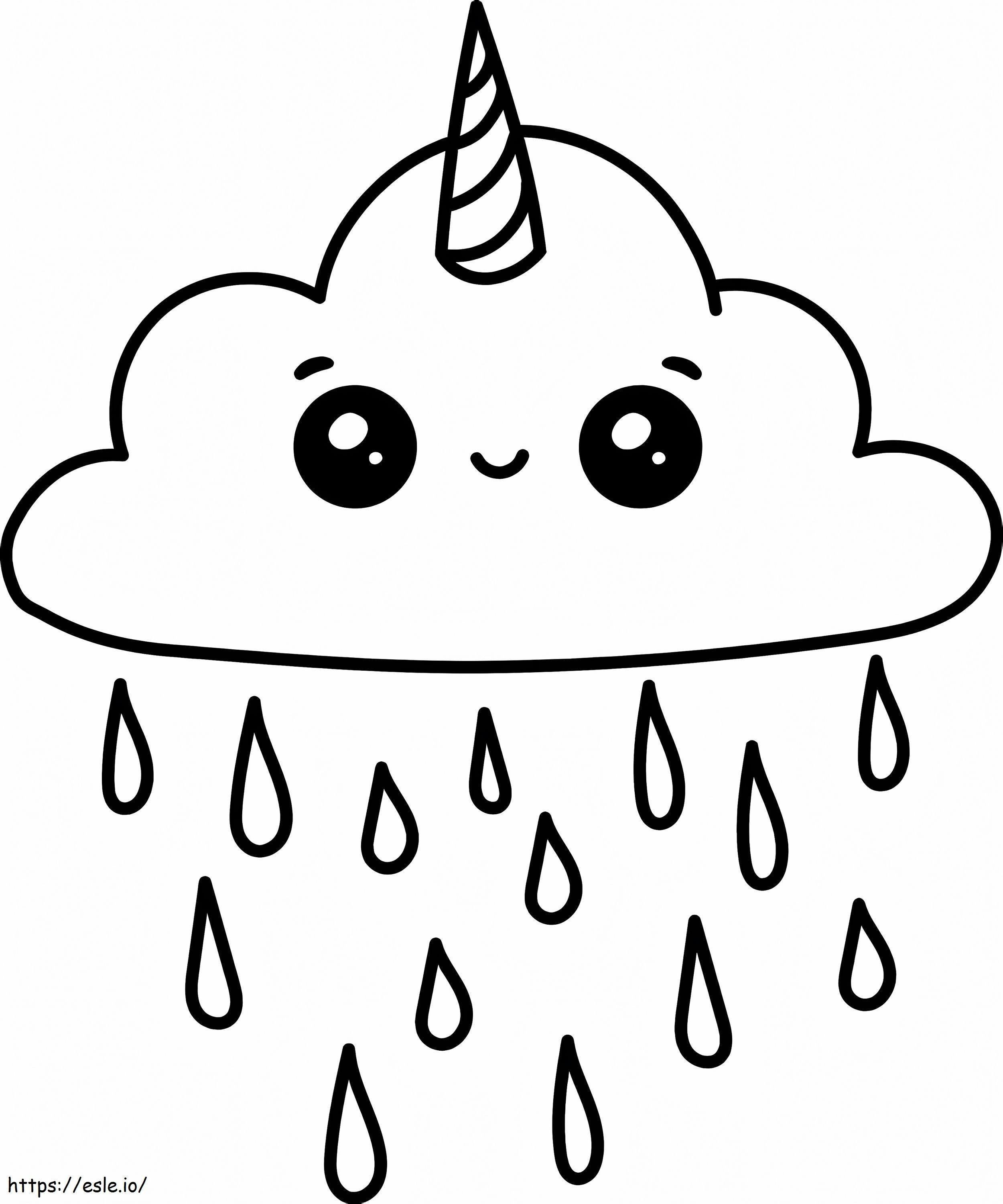 Adorable Rain Cloud coloring page