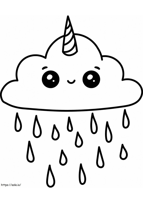 Adorable Rain Cloud coloring page
