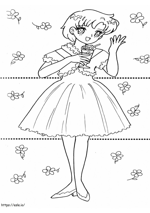 L'adorabile Sailor Mercury da colorare