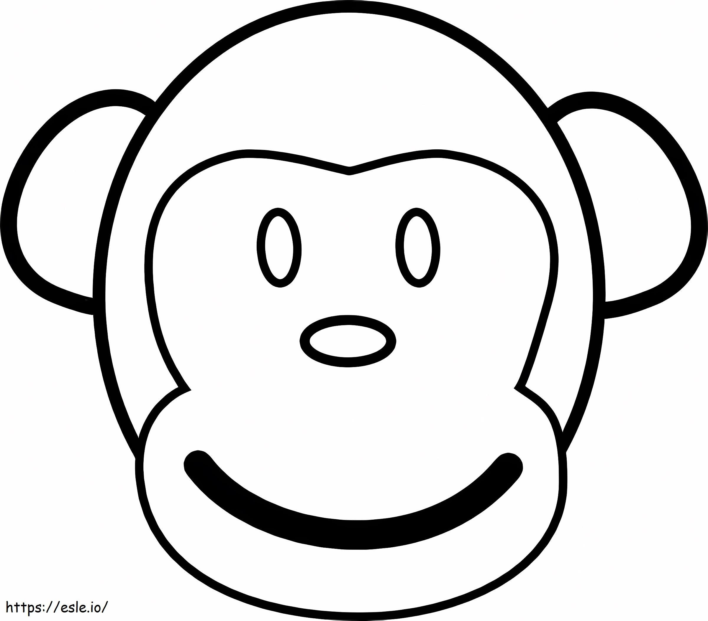 Cara de mono fácil para colorear