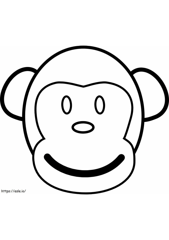 Coloriage Visage de singe facile à imprimer dessin