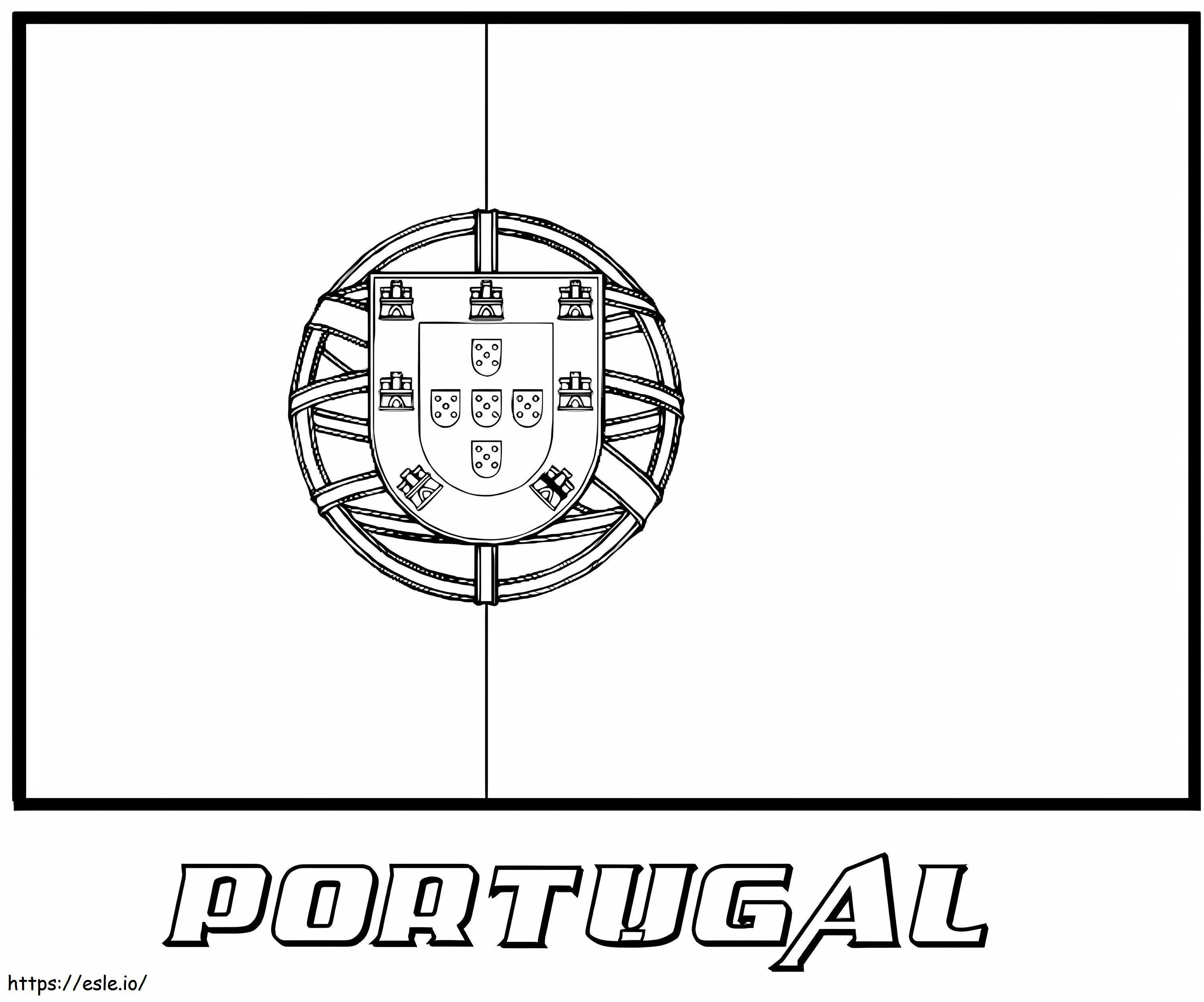 Flaga Portugalii kolorowanka
