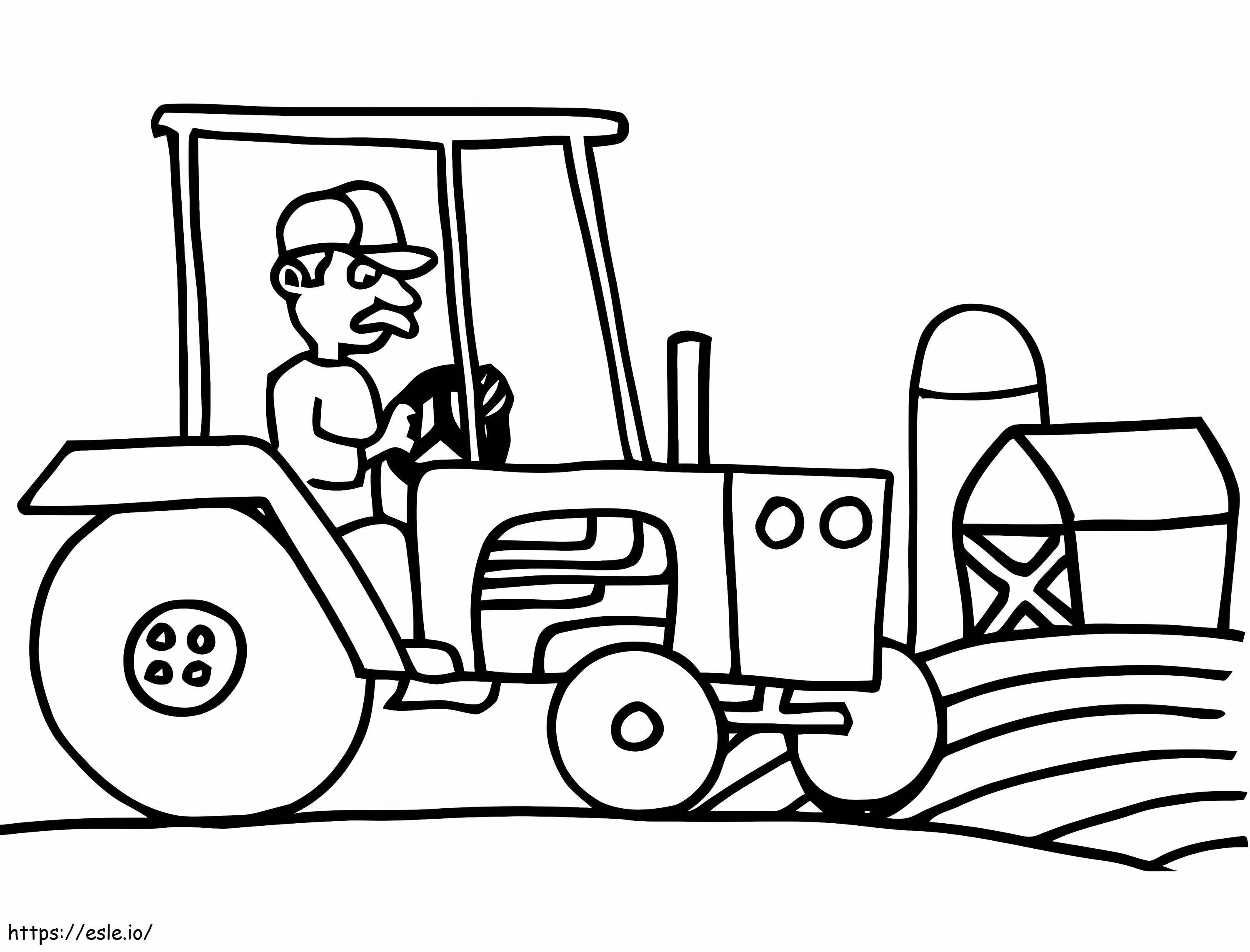 Driving A Tractor coloring page