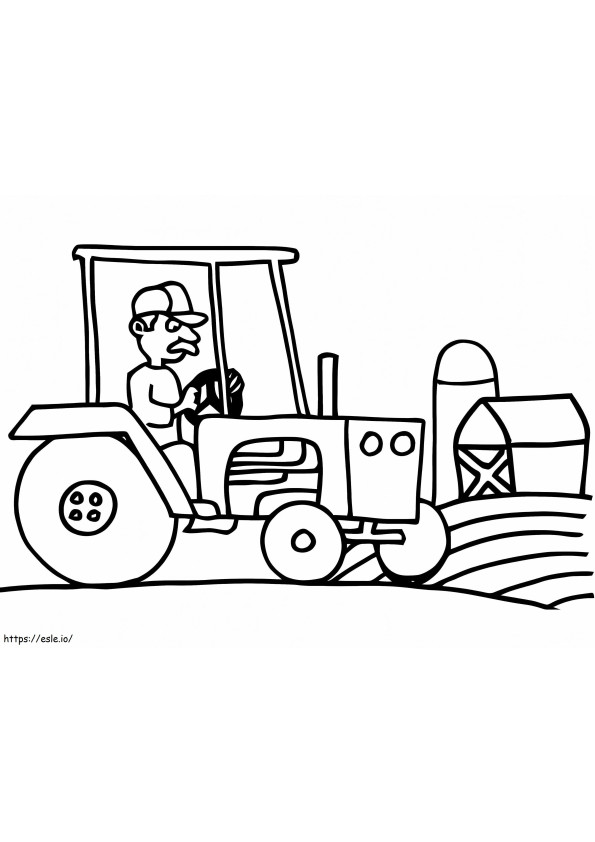 Driving A Tractor coloring page