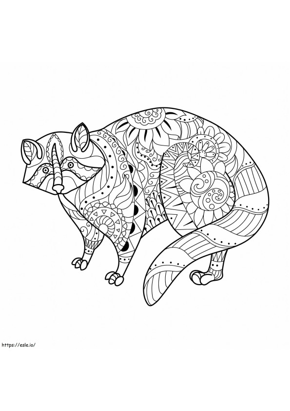 Coloriage Mandala de raton laveur à imprimer dessin