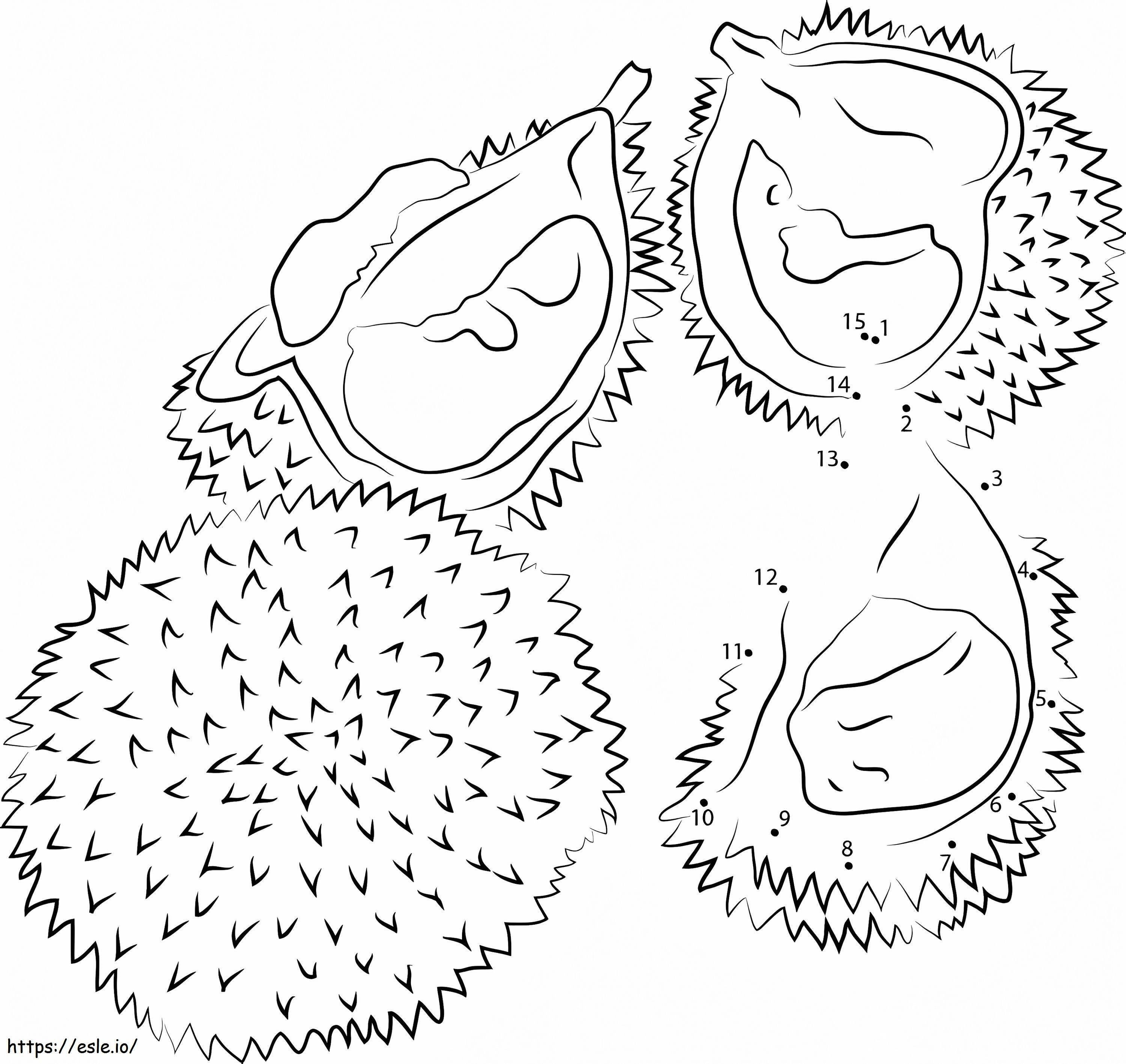 Red Durian Point To Point Coloring Page