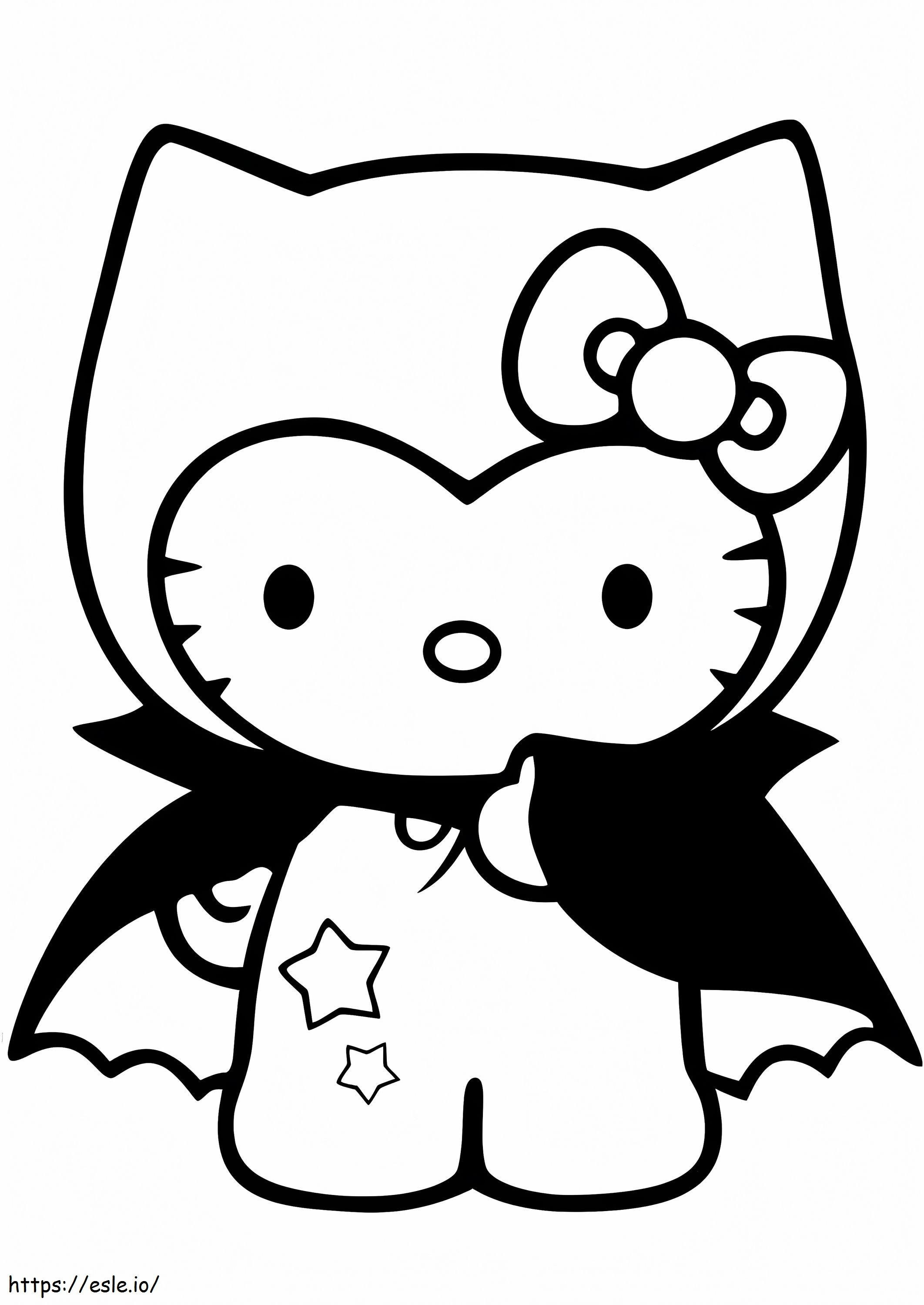 Hello Kitty Vampire coloring page