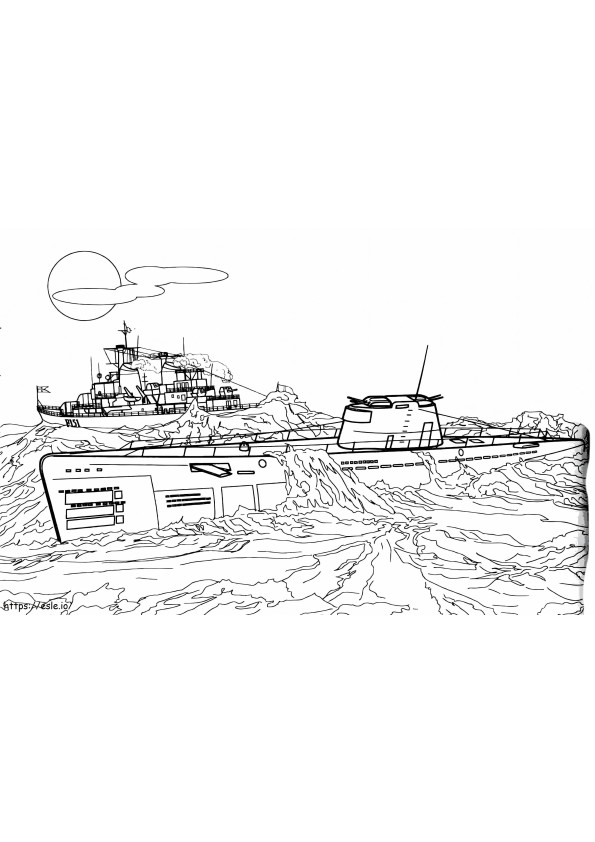Beautiful Submarine coloring page