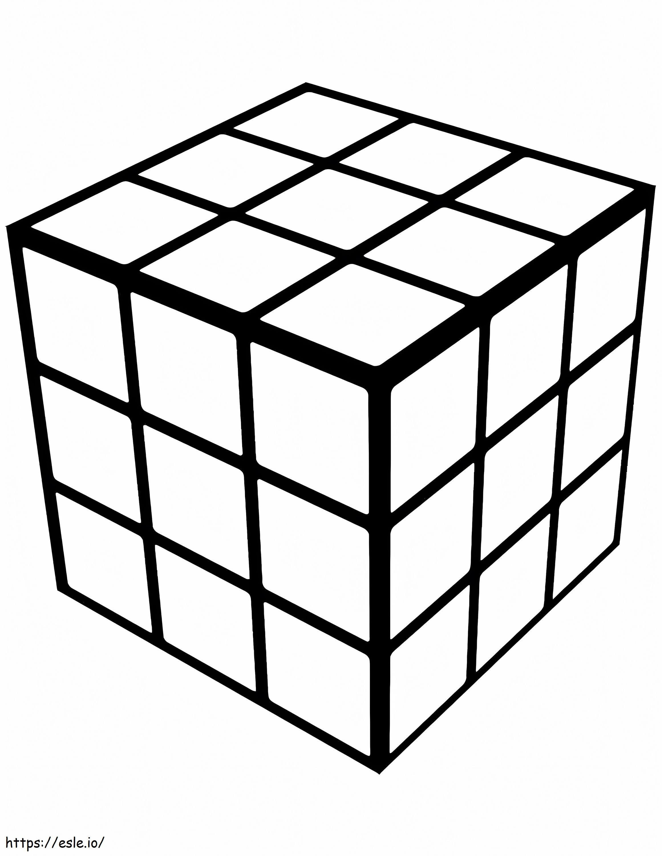 Kubus Rubix Geometris Gambar Mewarnai