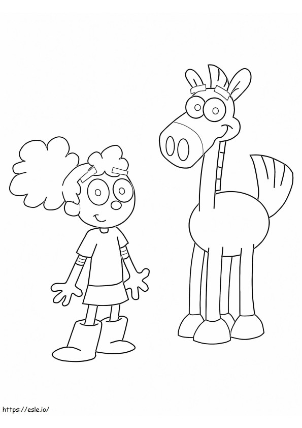 Annie met pony kleurplaat