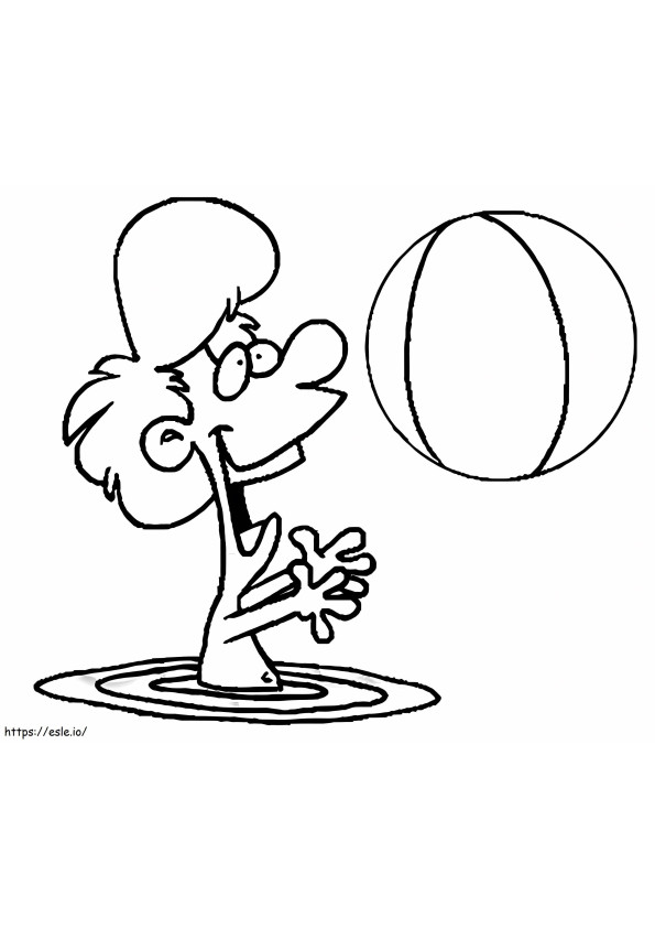 Boy And Beach Ball coloring page
