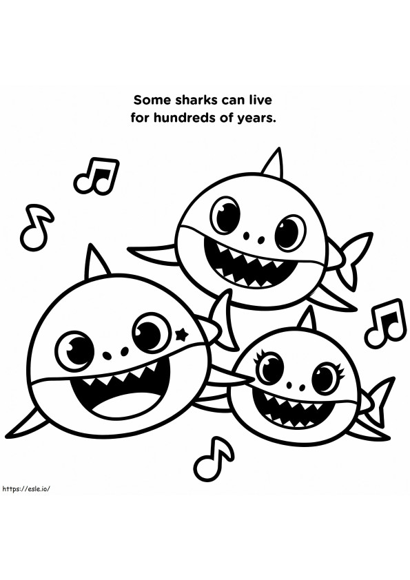 Cântecul Baby Shark de colorat
