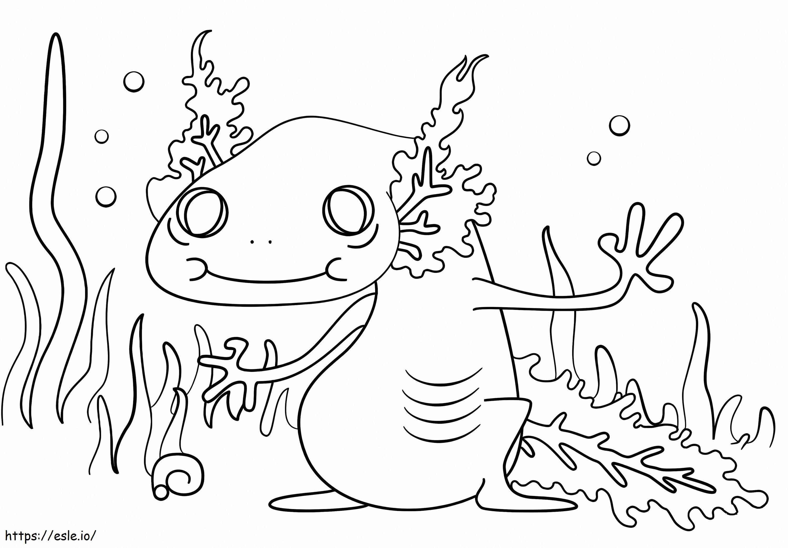 Cartoon Axolotl coloring page