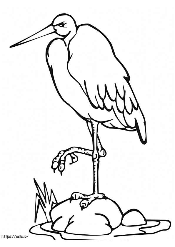 Stork On Ground coloring page