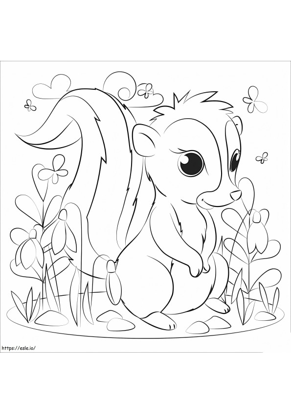 Adorable Skunk coloring page