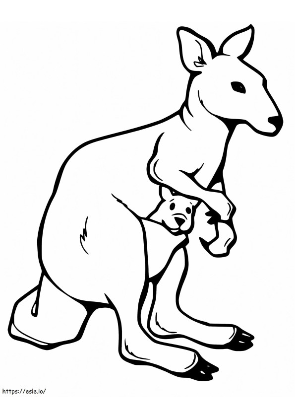Wallaby And A Joey coloring page