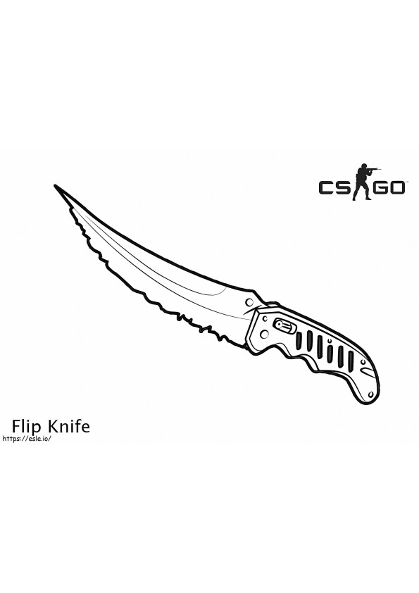 Coloriage Couteau Flip De Cs Go à imprimer dessin