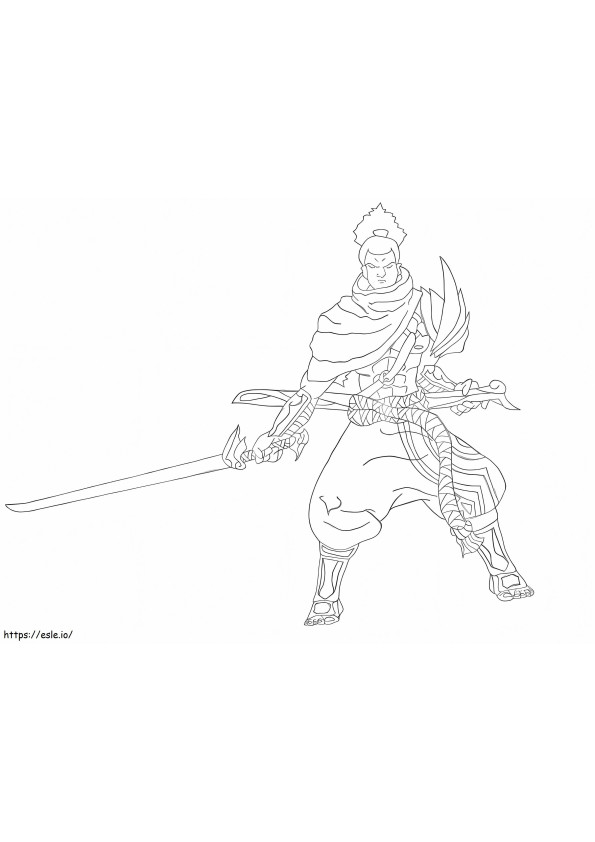 Yasuo y espada para colorear