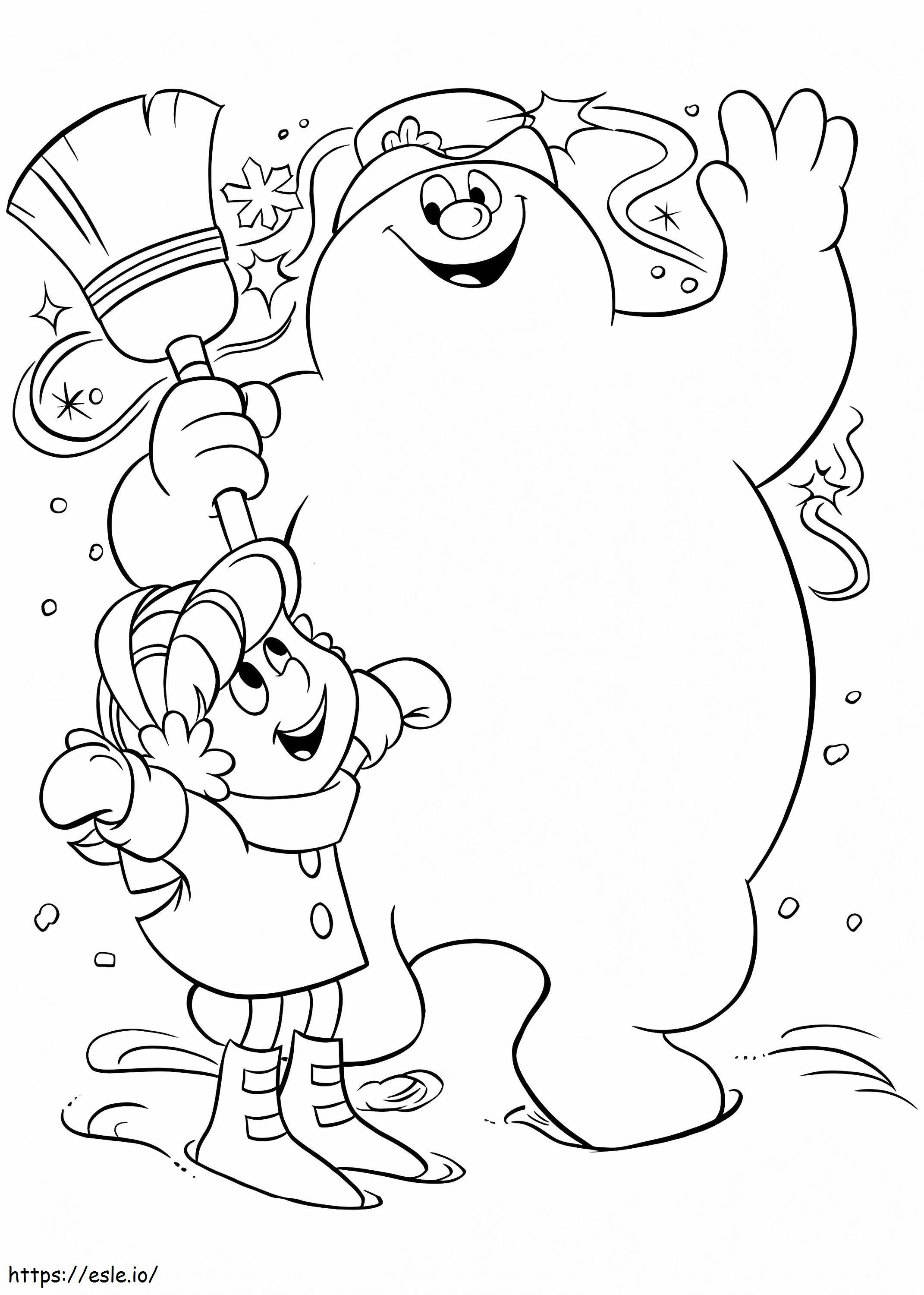 1535706992 Karen And Frosty A4 coloring page