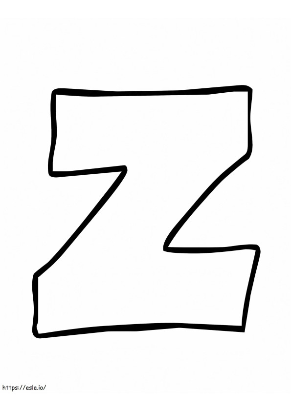 Simple Letter Z coloring page