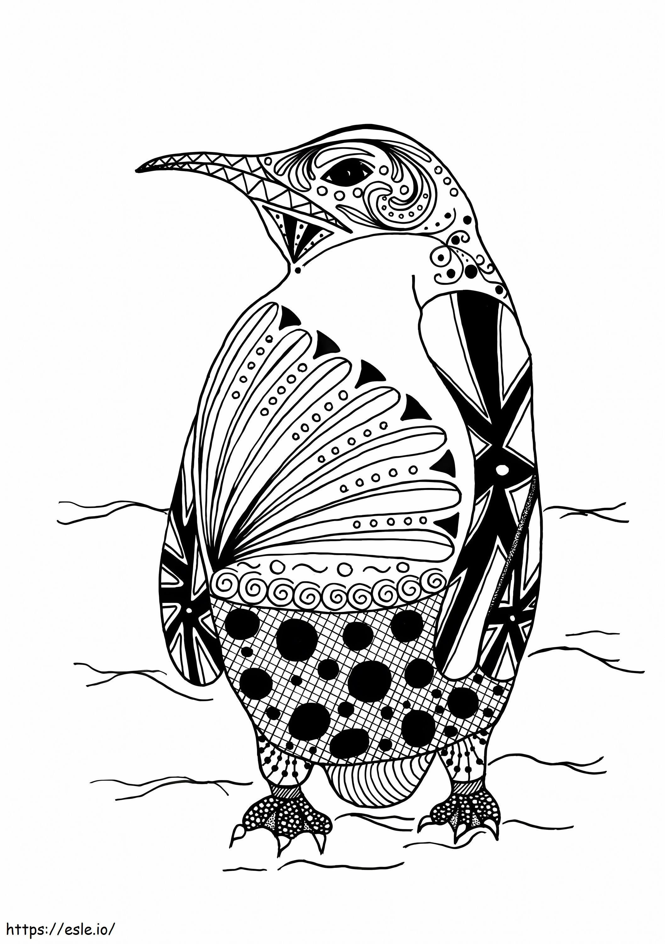Coloriage Le pingouin est pour les adultes à imprimer dessin