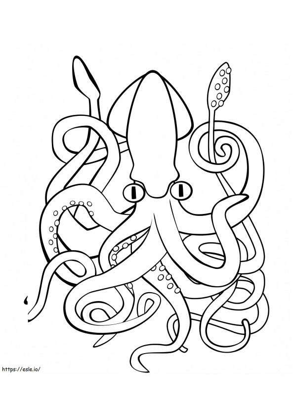 1559730302 Giant Squid A4 coloring page
