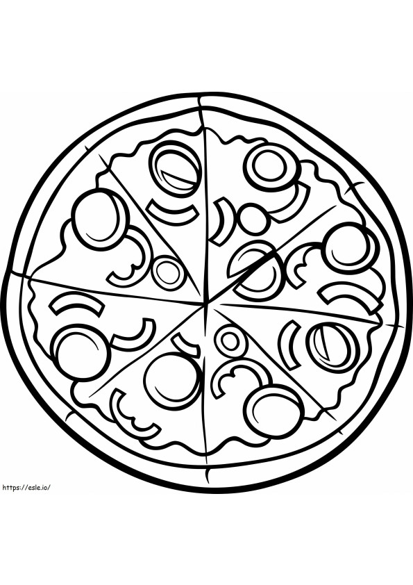 Pizzan ympyrä värityskuva