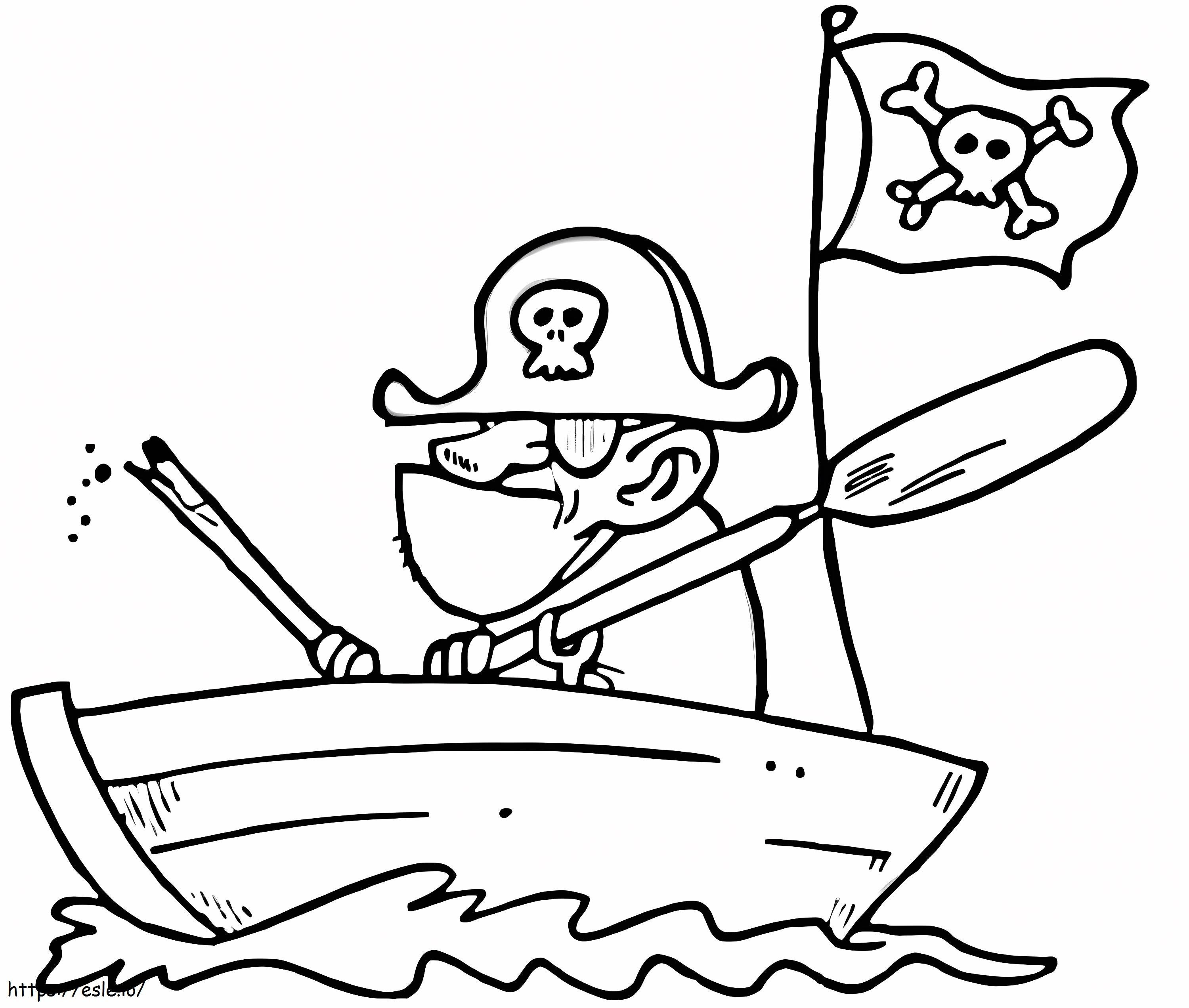 Barcă de pirați de colorat