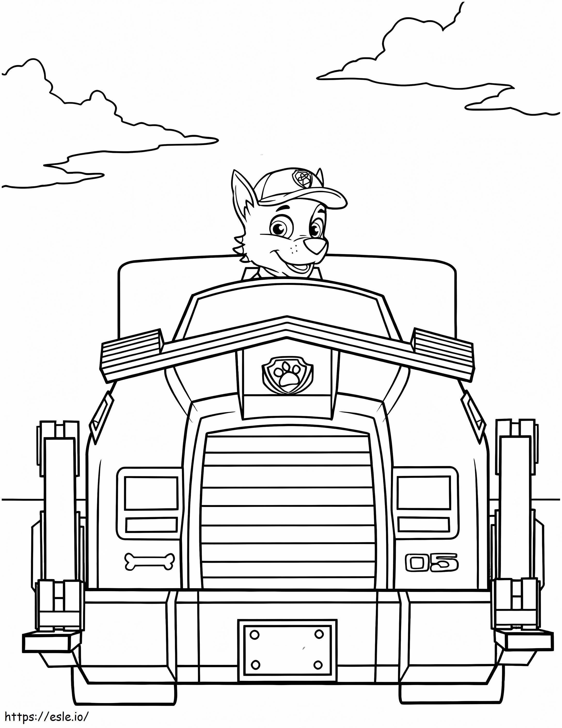 Coloriage Rocky conduisant un camion à imprimer dessin