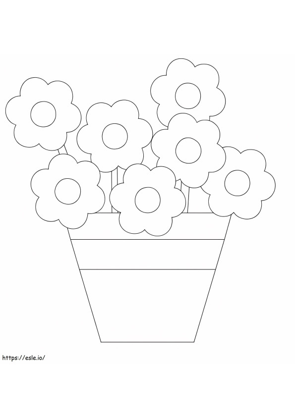 Flowers In Pot coloring page