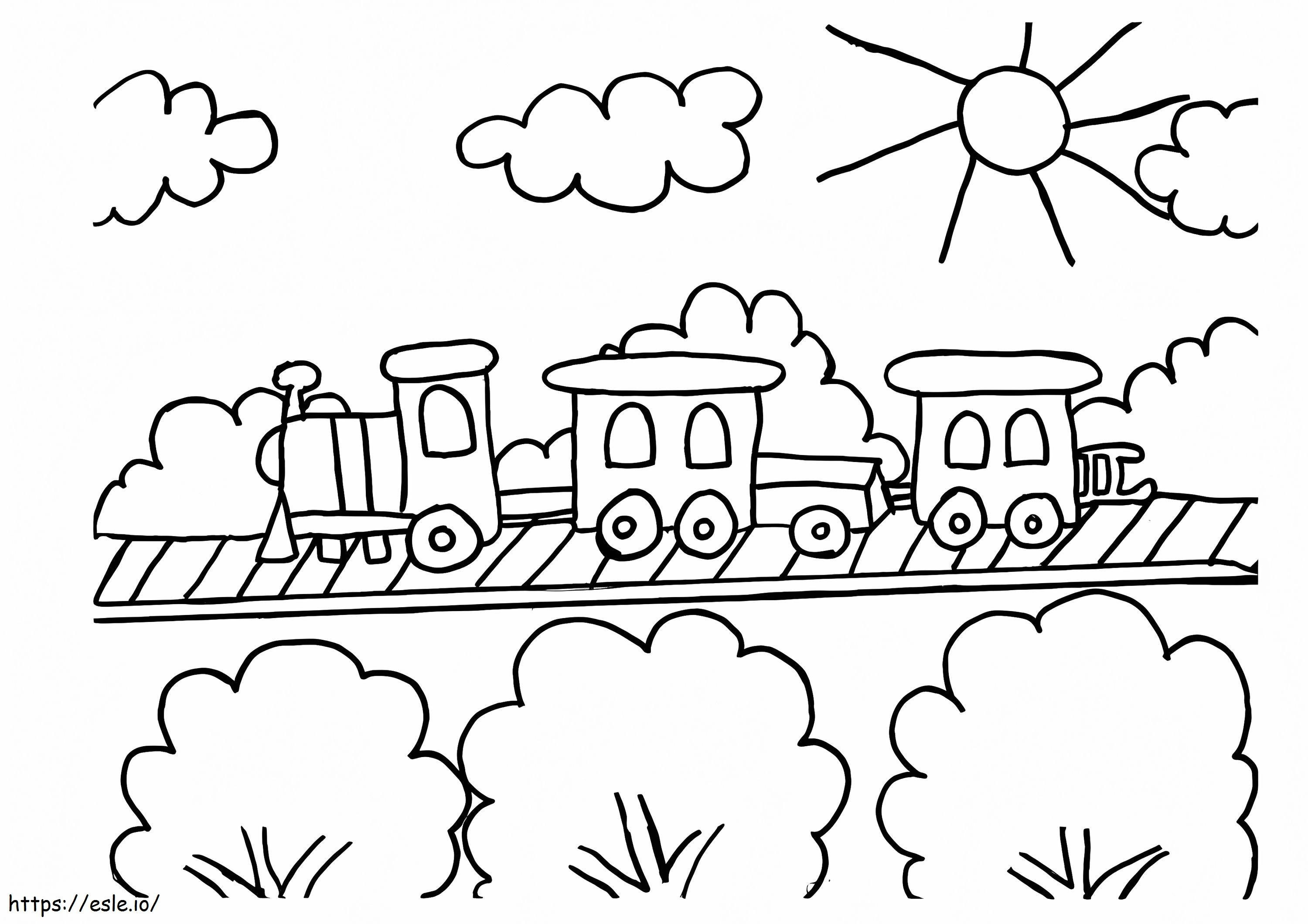 Drăguță călătorie cu trenul de colorat