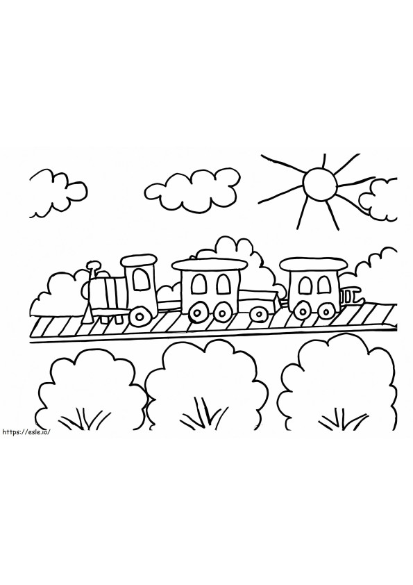 Drăguță călătorie cu trenul de colorat