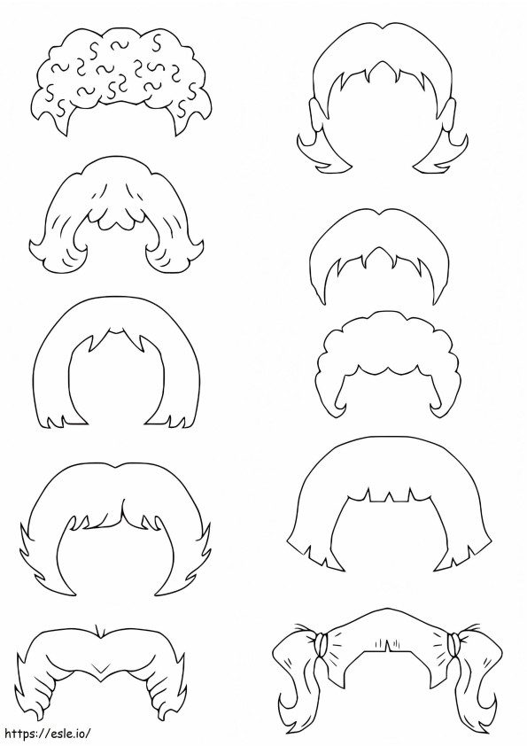 Hairstyles coloring page