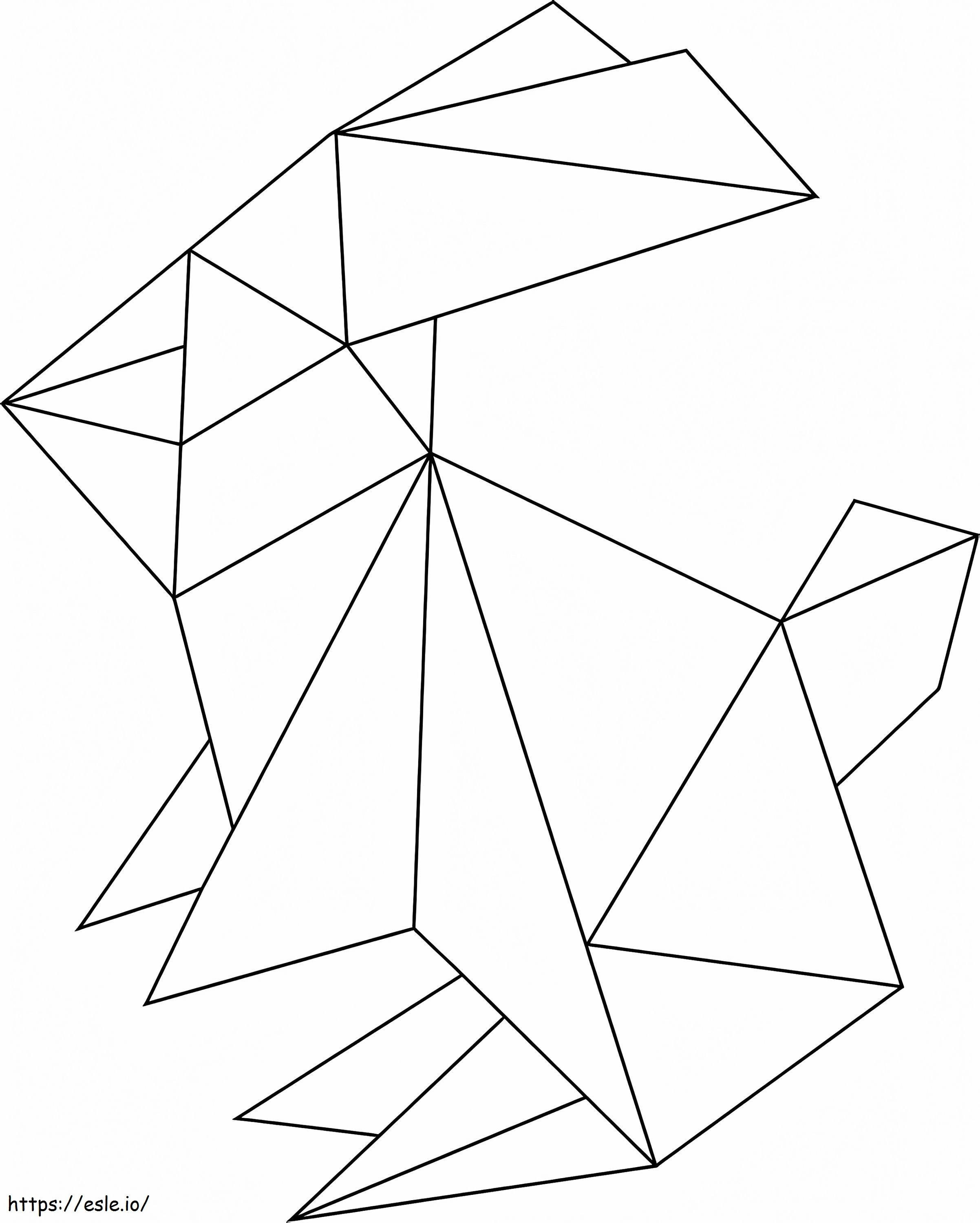 Coelho de origami para colorir
