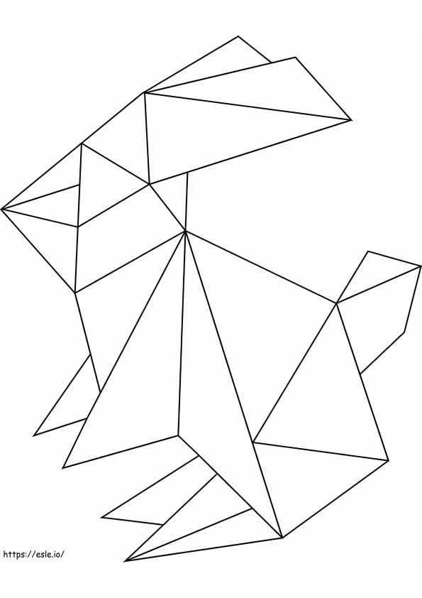 Coelho de origami para colorir