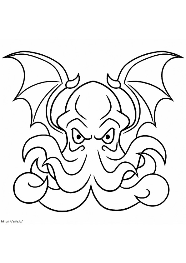 Angry Cthulhu coloring page