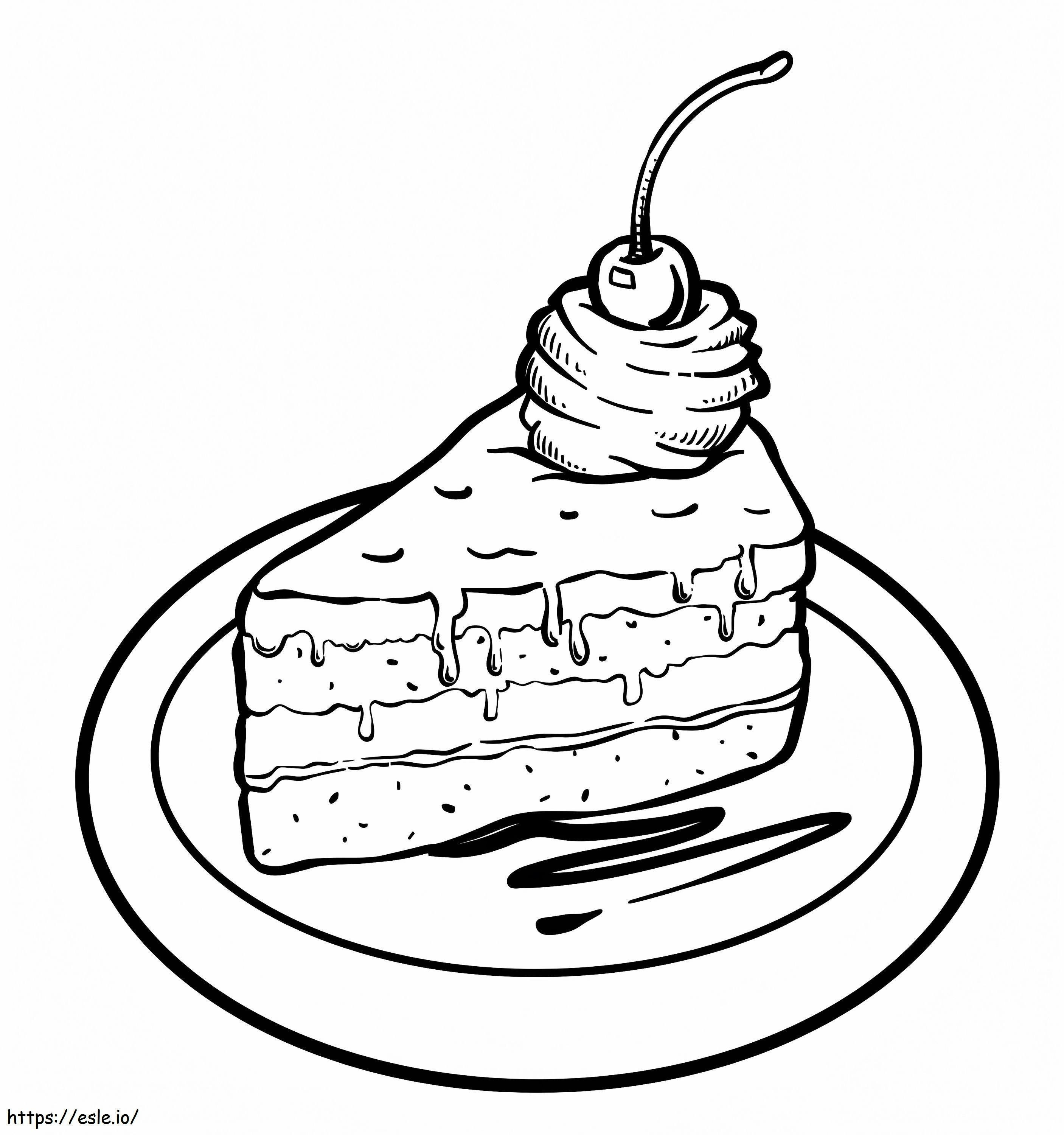 Cake On Plate coloring page